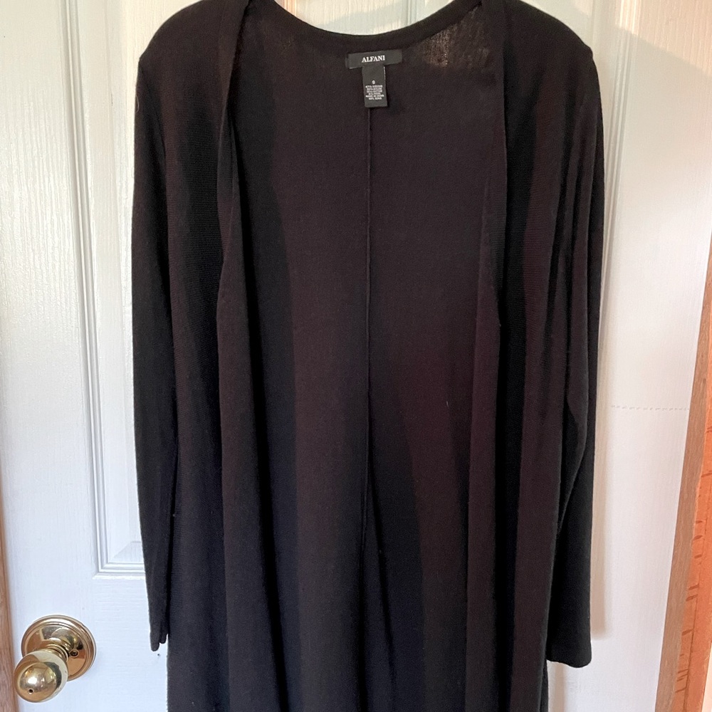 Alfani S Black Cardigan, long